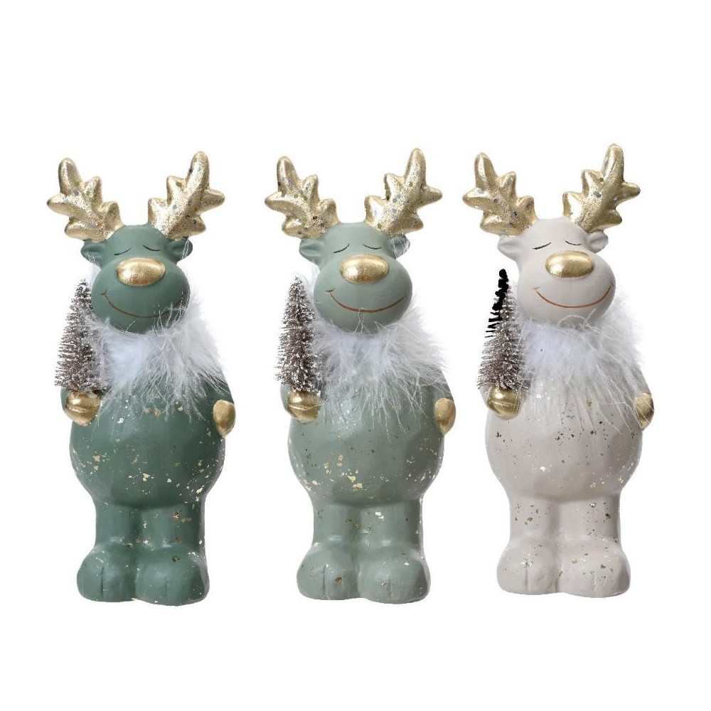 RENNA NATALIZIA CON ALBERO H.22CM. 3 ASSORTITI